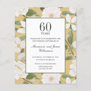 Papier Budget 60e anniversaire PHOTO Fleur blanche Jaune