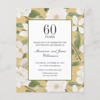 Papier Budget 60e anniversaire PHOTO Fleur blanche Jaune