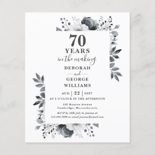 Papier Budget 70e anniversaire Mariage Invitation floral