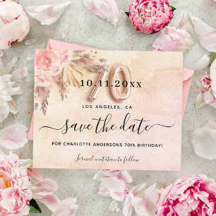 Papier Budget 70e anniversaire pampas rose enregistrer la