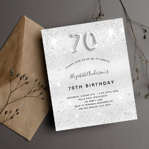 Papier Budget 70e anniversaire parties scintillant argent