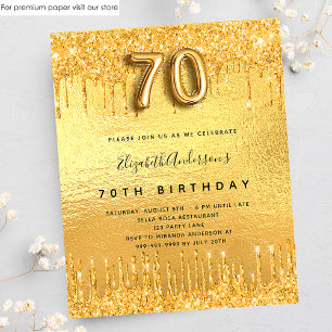 Papier Budget 70e anniversaire parties scintillant d'or i