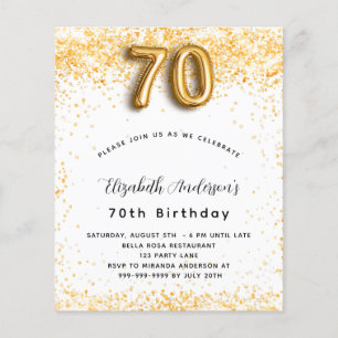Papier Budget 70e anniversaire parties scintillant en or 