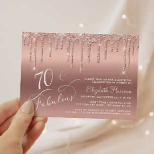 Papier Budget 70e anniversaire Parties scintillant Rose G