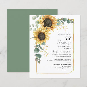 Papier Budget 75e anniversaire Sunflower Green Invitation
