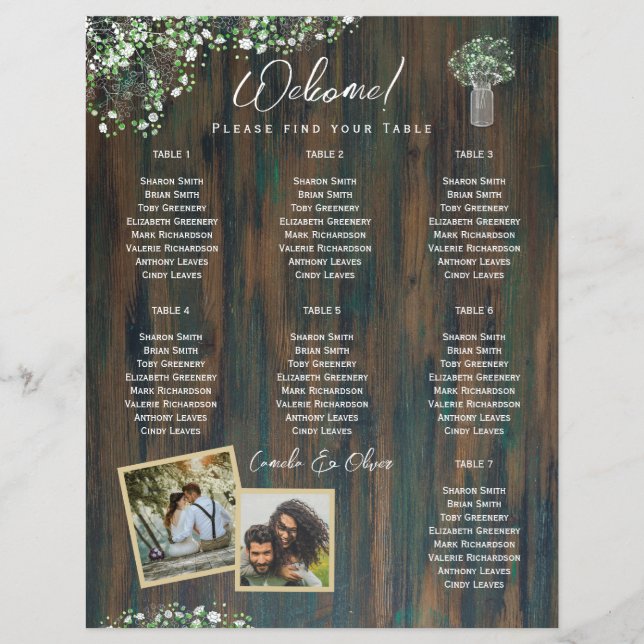 Papier BUDGET 7 Tableau Sièges Rustiques Gypsophila (Devant)