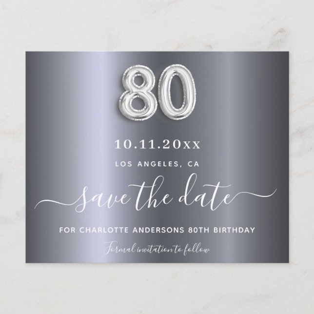 Papier Budget 80e anniversaire argent métal enregistrer l (Devant)