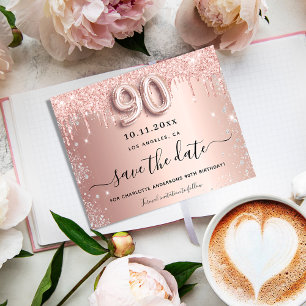 Papier Budget 90e anniversaire rose parties scintillant e