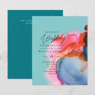 Papier BUDGET abstrait Rainbow Watercolor Mariage
