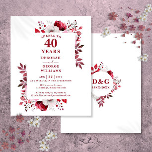 Papier Budget Accueille À 40 Ans Invitation