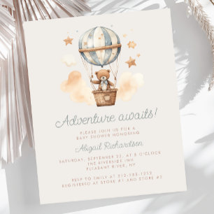 Papier Budget Adventure Await Teddy Bear Baby shower