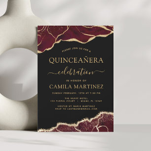 Papier Budget Agate Bourgogne Quinceañera Gold 15e