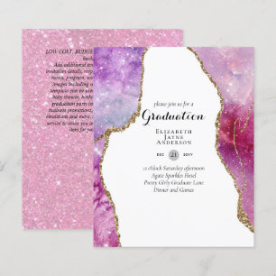 Papier BUDGET Agate FÉTE DE FIN D'ÉTUDES Invitations Pail