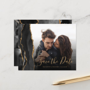 Papier Budget Agate Geode Black Gold Photo Enregistrer la