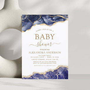 Papier Budget Agate Marine Baby shower bleu or