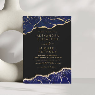 Papier Budget Agate Marine Blue Gold Mariage