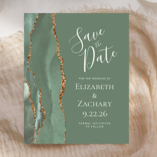 Papier Budget Agate Vert Sauge Or Mariage