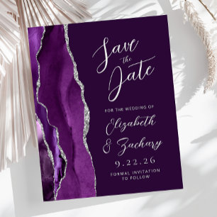 Papier Budget Agate Violet Argent Prune Sauvegarder la Da