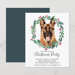 Papier Budget allemand berger chien Noël Invitation de fê