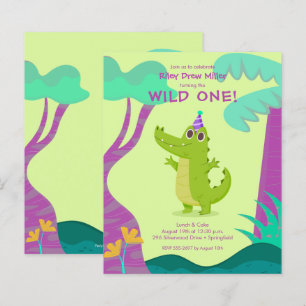 Papier Budget Alligator Invitations d'anniversaire de l'e