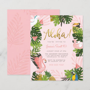 Papier Budget Aloha Hawaii Tropical Gold Birthday Party