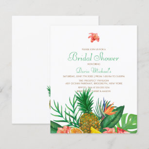 Papier Budget Ananas Hawaiian Bridal Shower Invitation