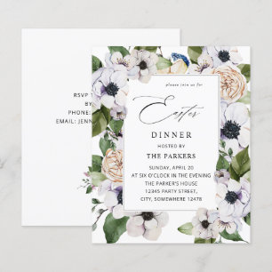 Papier Budget Anemone Blanc Floral Dîner de Pâques