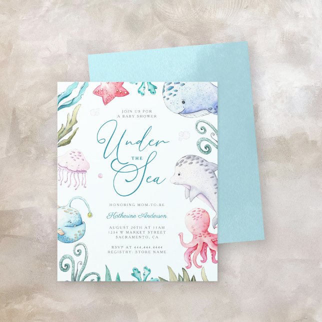 Papier Budget Animaux Océaniques Sous Le Baby shower Sea  (Créateur téléchargé)