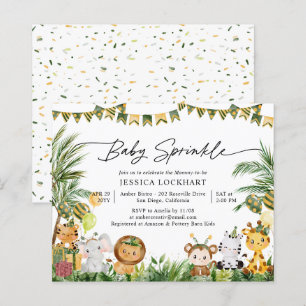Papier Budget Animaux sauvages Baby Sprinkle Invitation