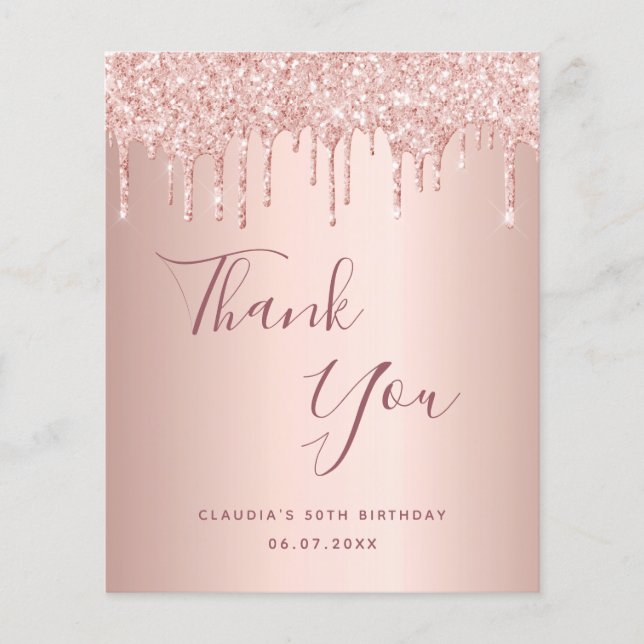 Papier BUDGET anniversaire 50 parties scintillant d'or ro (Devant)
