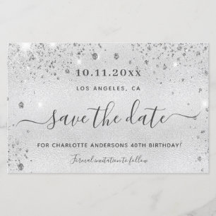 Papier Budget anniversaire argent parties scintillant mét