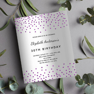 Papier Budget anniversaire argent parties scintillant vio