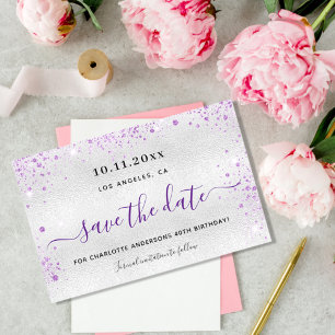 Papier Budget anniversaire argent violet enregistrer la d