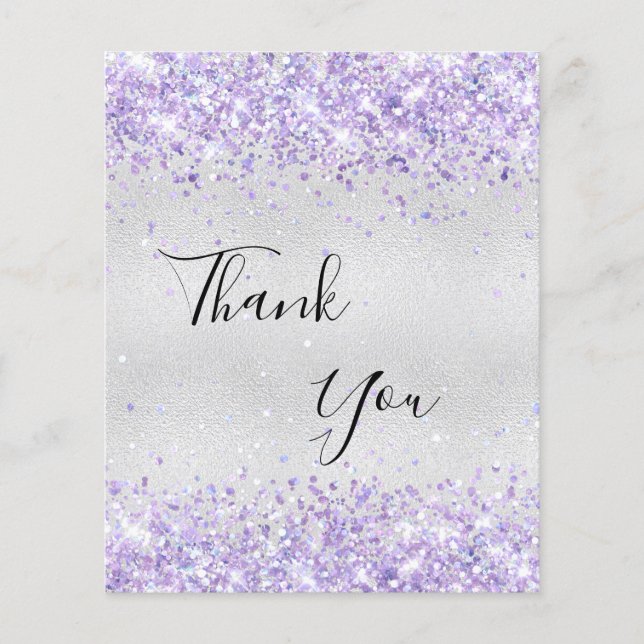 Papier BUDGET Anniversaire argent violet parties scintill (Devant)