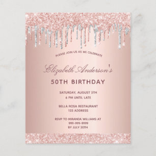 Papier Budget anniversaire blush rose or parties scintill