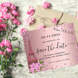 Papier Budget anniversaire blush rose paris enregistrer l