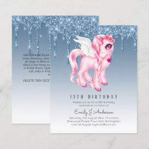 Papier BUDGET Anniversaire de enfant Invitation Blue Unic