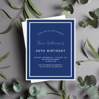 Budget anniversaire marine bleu blanc invitation h