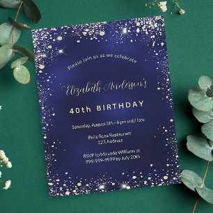 Papier Budget anniversaire marine bleu or parties scintil