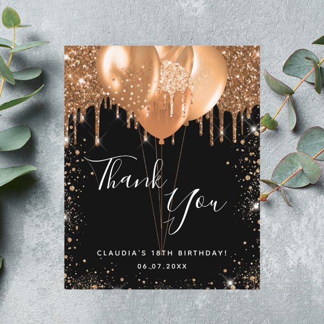 Papier Budget anniversaire parties scintillant en or noir (Créateur téléchargé)