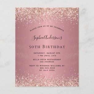 Papier Budget anniversaire parties scintillant rose or mé