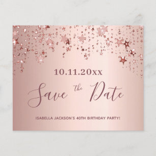 Papier Budget anniversaire rose étoiles or enregistrer la
