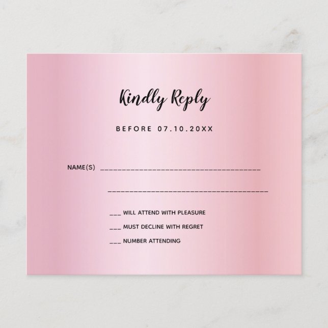 Papier Budget anniversaire rose or violet arc RSVP (Devant)