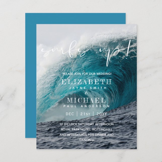 Papier BUDGET Aqua Surfs Up Tide Beach Destination (Devant / Derrière)