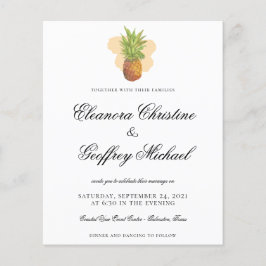 Papier Budget Aquarelle à ananas tropicale Mariage photo