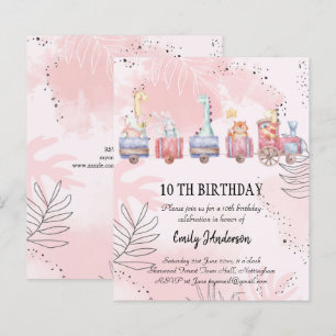 Papier BUDGET Aquarelle Cartoon Animaux Anniversaire Invi