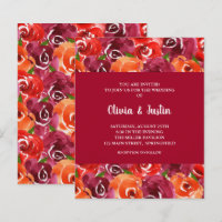 Budget Aquarelle Floral Collage Mariage Invite