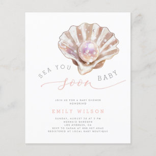 Papier Budget Aquarelle Mer Vous Bientôt Baby showers Inv