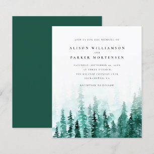 Papier Budget Aquarelle Pine Tree Forest Mariage rustique
