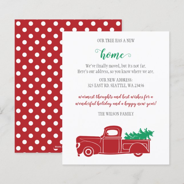 Papier Budget Arbre de Noël Camion Nous avons Déménagé Ca (Devant / Derrière)